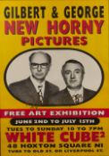 Gilbert and George signed exhibition poster 'New Horny pictures' at the Whitecube Gallery, 48 Hoxton