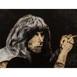 20th Century School 'John Mayall, Blues/Rock Musician' gouache portrait, circa 1970, unsigned,