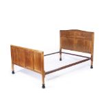 Gordon Russell (1892-1980) Walnut double bed frame no 171, circa 1924, the head and footboard