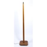 Art Deco walnut veneered lamp standard on square base, 160cm high from floor to the top of the