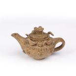 Ian Godfrey (1942-1992) Small studio pottery stoneware teapot, decorated with birds, unsigned, 9cm