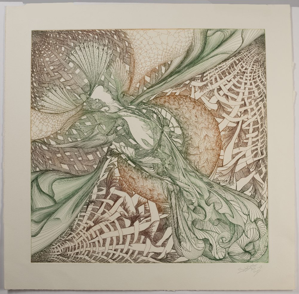 Suha Yusuf (b.1950) 'Seahorses' etching and aquatint, numbered 2/30, signed in pencil lower left, - Image 4 of 4