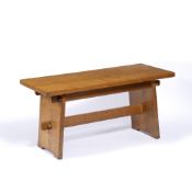 Cotswold School oak occasional or coffee table, unmarked, 107cm x 51cm x 45cm