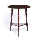 Arts & Crafts walnut occasional table with circular top, 53cm x 69cm