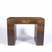 In the manner of Heals oak pedestal desk, unmarked, 100cm x 75cm x 57cm