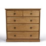 Brown and Lamont Cabinet makers of Chester Light oak, aesthetic movement chest of drawers consisting