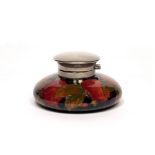 Moorcroft 'Pomegranate' ceramic inkwell, with impressed marks 'Moorcroft, Burslem' to the base,