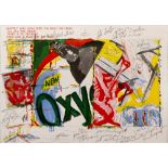 James Rosenquist (1933-2017) 'New Oxy' lithograph with vertical fold from 'One Cent Life'