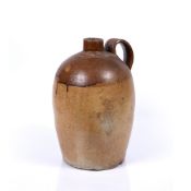 Salt glazed flagon 19th Century, with strap handle, unmarked, 37cm high Condition: at present, there