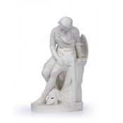 After John Bell (1811-1895) for Minton 'Clorinda' parian ware figure group, marks to the reverse and
