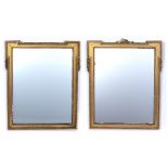 Pair of gilt frame mirrors Georgian style, each with egg and dart borders, 60cm x 50cm Condition: