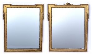 Pair of gilt frame mirrors Georgian style, each with egg and dart borders, 60cm x 50cm Condition: