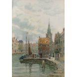 James Hamilton Glass (1820-1855) Dutch canal, watercolour, signed, 41cm x 32cm Condition: slight