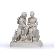 After Charles Cumberworth (1812-1852) for Copeland 'Paul & Virginia' parian ware group, impressed