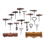 Collection of corkscrews from the early 19th Century onwards, of various sized and styles, some with