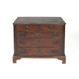 Mahogany Chippendale style chest of drawers George III, with canted sides, having a blind fret