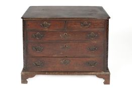 Mahogany Chippendale style chest of drawers George III, with canted sides, having a blind fret