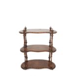 Walnut and inlaid etagere 19th Century, 75cm wide, 43cm deep, 84cm high Condition: some lifting
