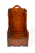 Fruitwood lambing chair 19th Century, of plain form with lift-up seat, 65cm high, 36cm across