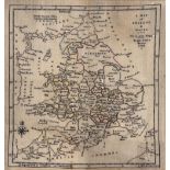Map sampler George III 'A map of England & Wales, Mary Ann Fogg, Brook-Green House 1798', 40cm x