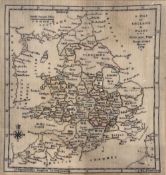 Map sampler George III 'A map of England & Wales, Mary Ann Fogg, Brook-Green House 1798', 40cm x