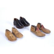 Collection of children's shoes to include one pair of handmade shoes and two pairs of children's