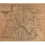 Four maps 'Radnor' engraved by Christopher Saxton and William Kip, 28cm x 32cm, Herman Moll '
