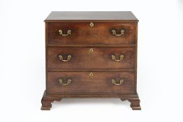 Mahogany secretaire chest 18th Century, the top drawer having fall front with fitted interior and