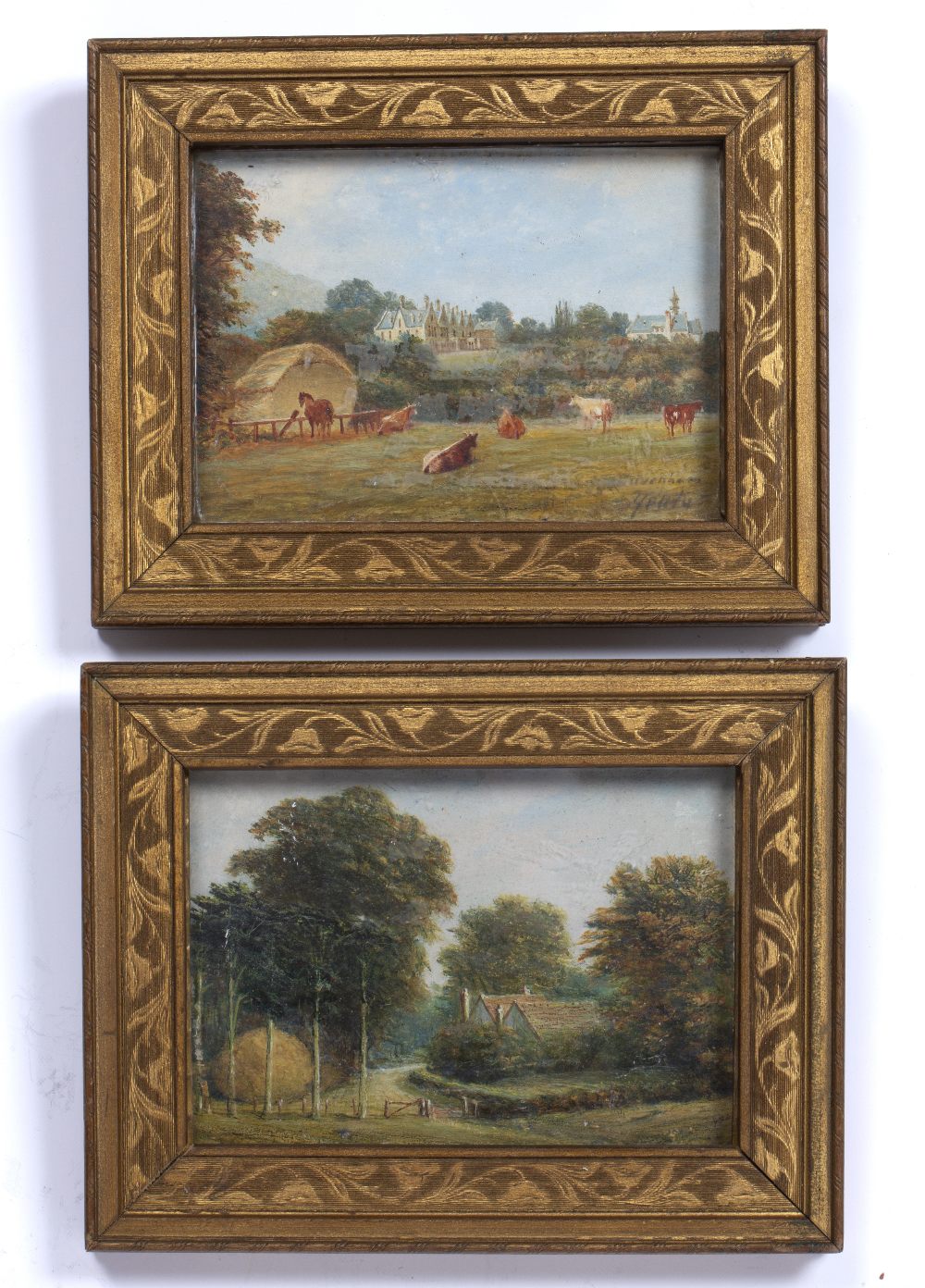 Yeats Pair of miniature studies to include 'Wood Farm, Malvern Wells', oil on board, and - Image 2 of 3