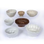 Collection of pottery jelly moulds Victorian and later, of various sized and designs (7)
