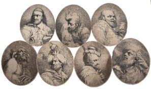 After John Hamilton Mortimer (1740-1779) 18th Century prints, ovals, from his series of characters