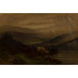 Francis Jamieson (1895-1950) 'Highland cattle' oil on canvas, signed with pseudonym 'W. Richards'