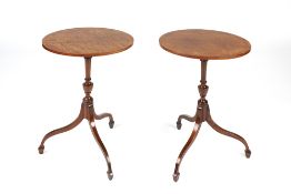 Pair of mahogany oval wine tables Georgian style on tripod supports, 42cm x 32cm x 58.5cm Condition: