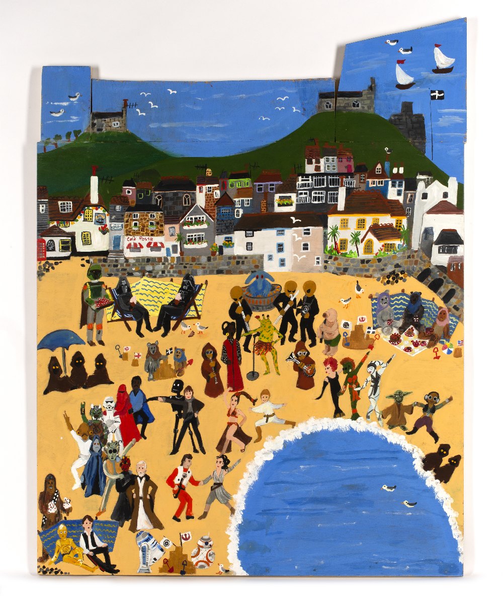 Jenny Birchall (Contemporary) A long time ago at a Beach Party far far away.... signed and titled (