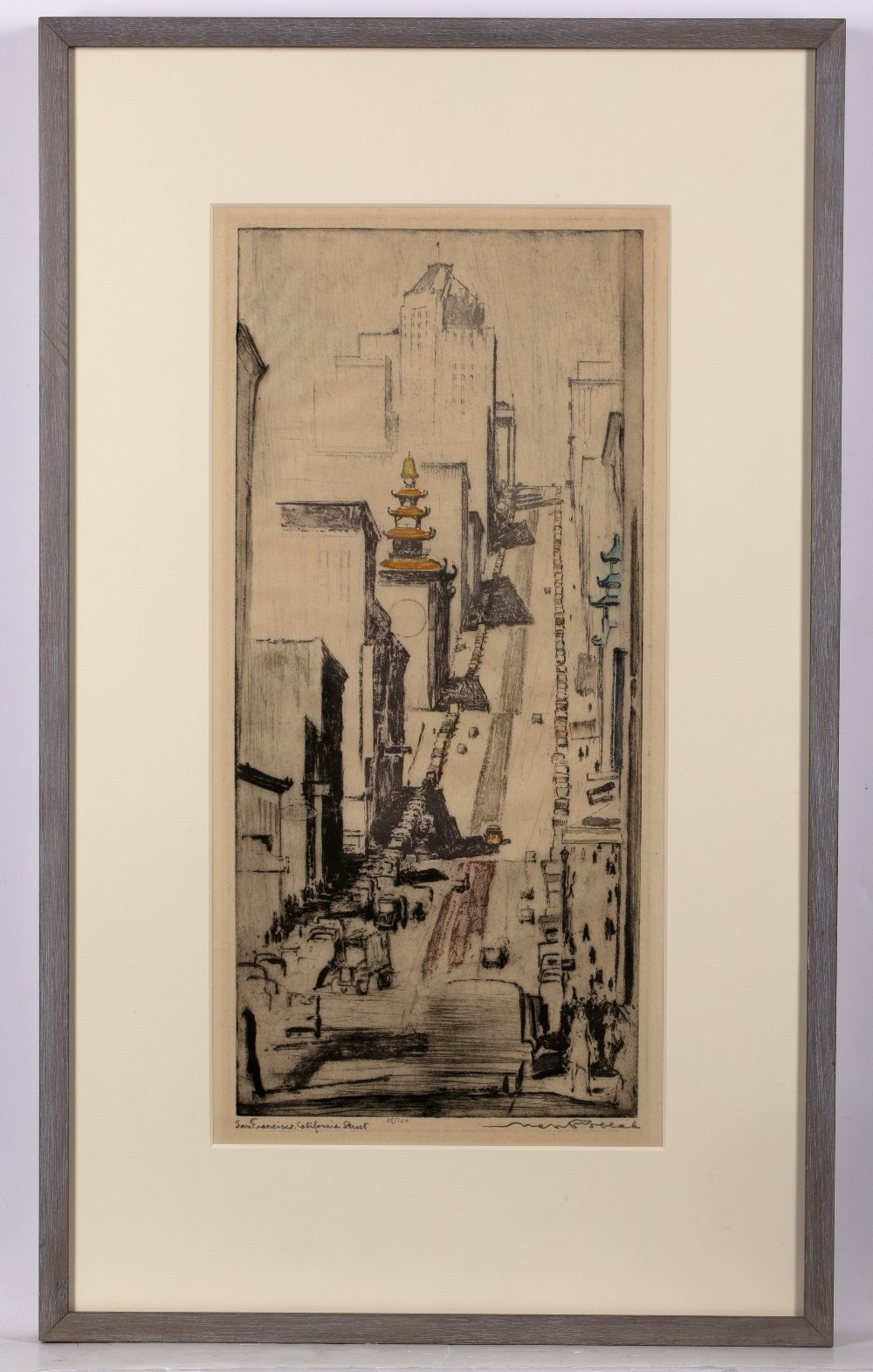 Max Pollak (1886-1970) San Francisco, California Street, 1930 55/150, signed, titled, and numbered - Image 2 of 3