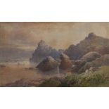 William Cook of Plymouth (act. 1870-1890) Three beach scenes each signed watercolours largest 23 x