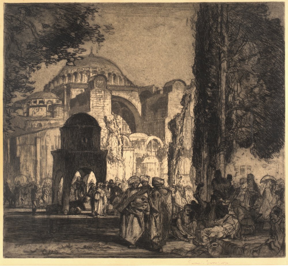 Frank Brangwyn (1867-1956) Santa Sophia, Constantinople, 1906 signed in pencil (lower right) etching