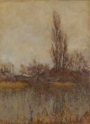 George Herbert Jupp (1869-1942) Figures fishing on river signed (lower left) watercolour 49 x