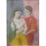 After Pablo Picasso (1881-1973) The Lovers lithograph 28 x 22cm; together with a small Modern