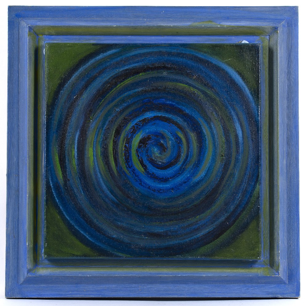 Yankel Feather (1920-2009) Blue Spiral, 1999 signed, dated, and titled (to reverse) oil on canvas 30