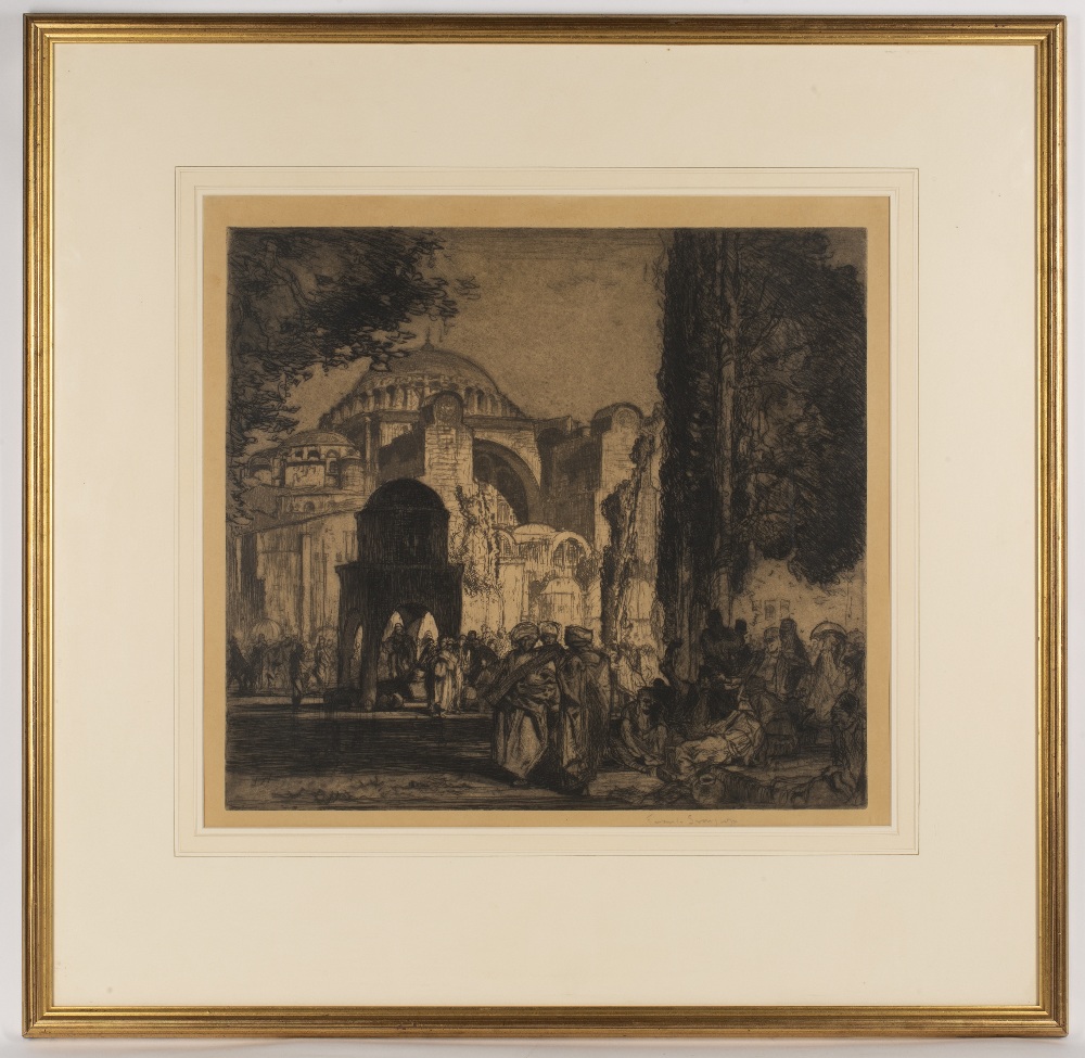 Frank Brangwyn (1867-1956) Santa Sophia, Constantinople, 1906 signed in pencil (lower right) etching - Image 2 of 3