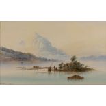 E * L * HERRING (19TH CENTURY) Roderick Dhu Mount, Loch Katrine, signed and dated 1887, watercolour,