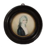 CIRCLE OF ANDREW PLIMER (1763-1837) 'Lady Northwick', the sitter's shoulder length curly hair with