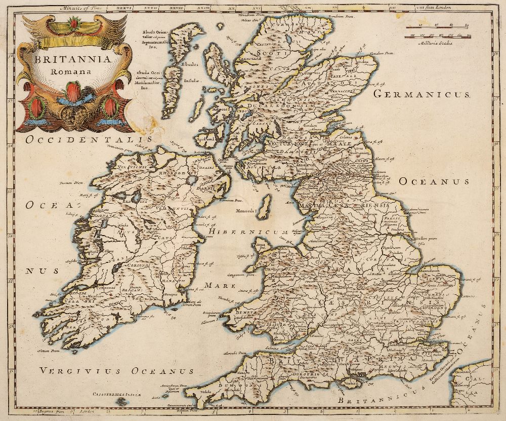 MATTHEUS SEUTTER England, Scotland and Wales, engraving with decorative figural title cartouche - Image 2 of 3