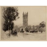 PERCY ROBERTSON (1869-1934) 'Magdalen Bridge, Oxford', etching, pencil signed in the margin, 18 x