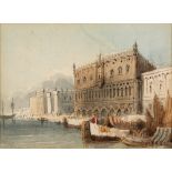 CLARKSON STANFIELD (1793-1867) The Doge's Palace venice, watercolour, 6.5 x 9cm; four further to