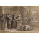 AARON EDWIN PENLEY (1807-1870) Figure prostrating himself before Christ (possibly Judas begging