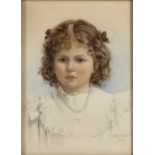 W* H.* WALKER (19TH/20TH) Head and shoulders portrait of a young girl with shoulder length hair