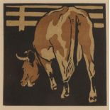 WILLIAM NICHOLSON 'The Servile Cow', lithograph, 12.5 x 12.5cm