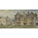 MICHAEL BROCKWAY (b.1919) Burford Priory, signed, watercolour, 24.5 x 50cm
